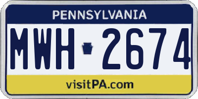 PA license plate MWH2674