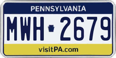 PA license plate MWH2679