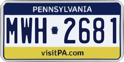 PA license plate MWH2681