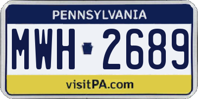 PA license plate MWH2689