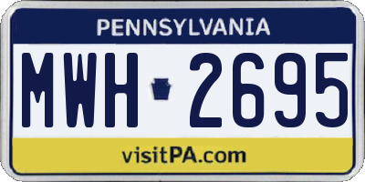 PA license plate MWH2695
