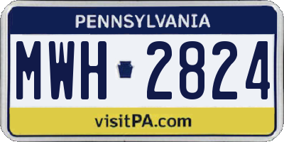 PA license plate MWH2824