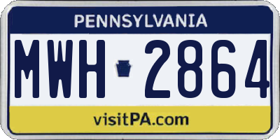 PA license plate MWH2864