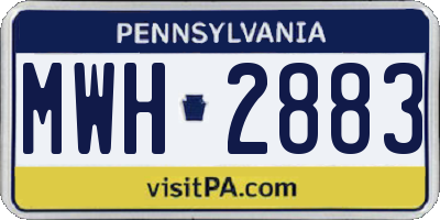 PA license plate MWH2883