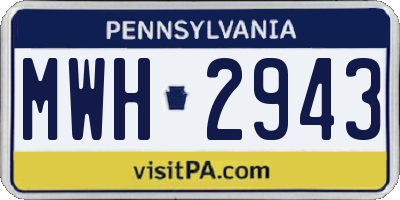 PA license plate MWH2943