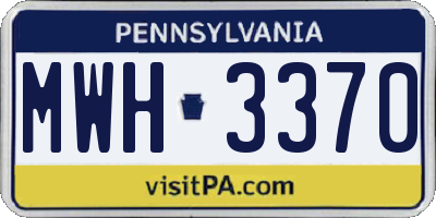 PA license plate MWH3370
