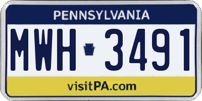 PA license plate MWH3491