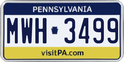 PA license plate MWH3499