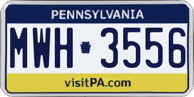 PA license plate MWH3556