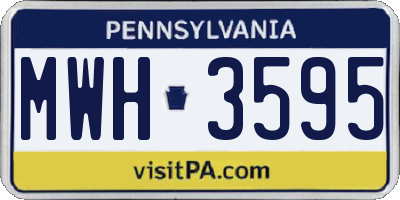 PA license plate MWH3595