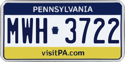 PA license plate MWH3722