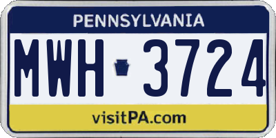 PA license plate MWH3724