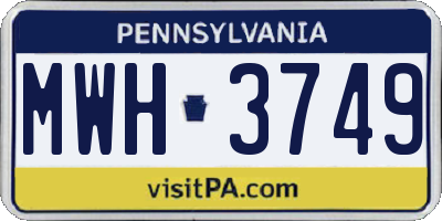 PA license plate MWH3749