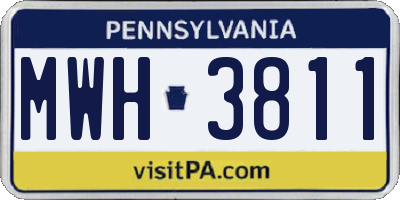 PA license plate MWH3811