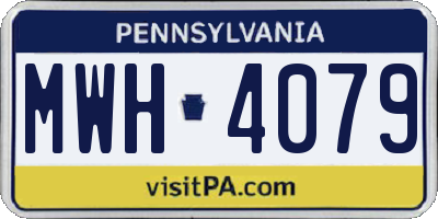 PA license plate MWH4079