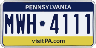 PA license plate MWH4111