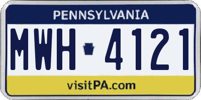 PA license plate MWH4121
