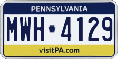 PA license plate MWH4129