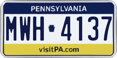 PA license plate MWH4137