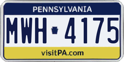 PA license plate MWH4175