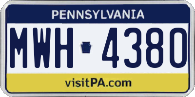 PA license plate MWH4380