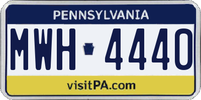 PA license plate MWH4440