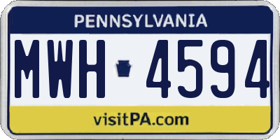 PA license plate MWH4594