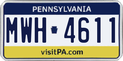 PA license plate MWH4611