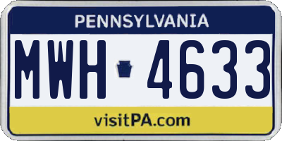 PA license plate MWH4633