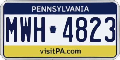 PA license plate MWH4823