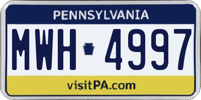 PA license plate MWH4997