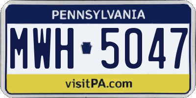 PA license plate MWH5047