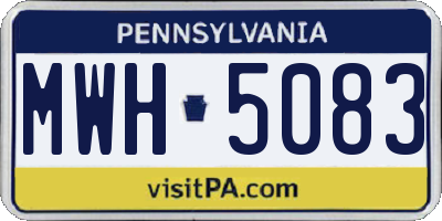 PA license plate MWH5083