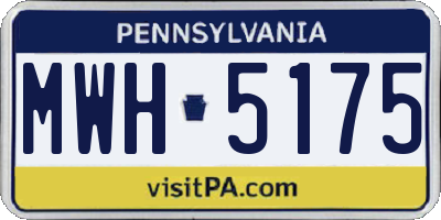 PA license plate MWH5175