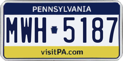 PA license plate MWH5187
