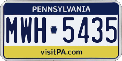 PA license plate MWH5435