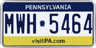 PA license plate MWH5464