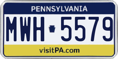 PA license plate MWH5579