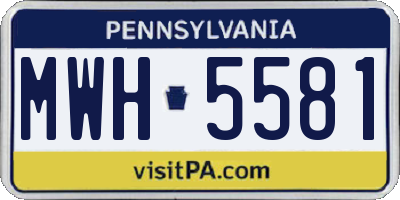 PA license plate MWH5581