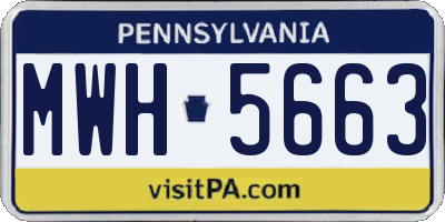 PA license plate MWH5663