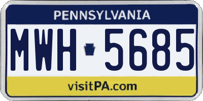 PA license plate MWH5685