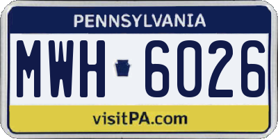 PA license plate MWH6026