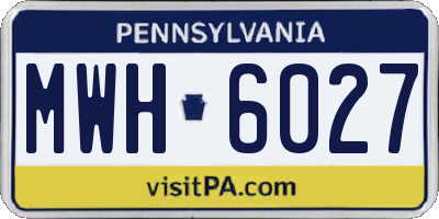 PA license plate MWH6027