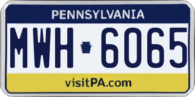 PA license plate MWH6065