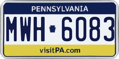 PA license plate MWH6083