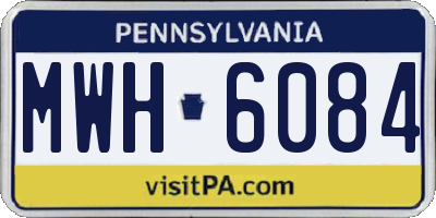 PA license plate MWH6084