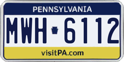 PA license plate MWH6112