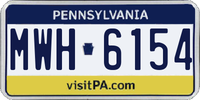 PA license plate MWH6154