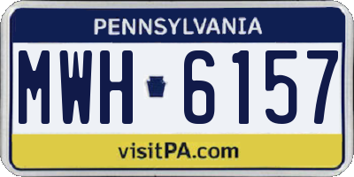 PA license plate MWH6157