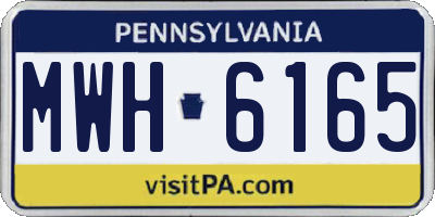 PA license plate MWH6165